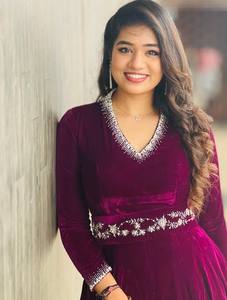 Nuevo gradiente azul estrella vestido de noche señora cuello en V fiesta de boda anual puesta en escena vestido al por mayor - Product Image 5