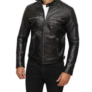 Vêtements pour hommes vente chaude veste en cuir nouvelle mode veste en cuir pour hommes veste en cuir coupe-vent - Product Image 4
