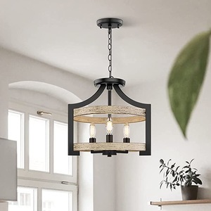 Lampu gantung rumah pertanian, lampu hias gantung besar Vintage Semi Flush Mount langit-langit gaya Vintage dapat disesuaikan