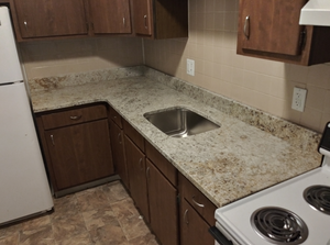 Dessus de vanité de partie supérieure du comptoir en granit fantaisie ivoire moderne Dessus de table Finition de surface polie - Product Image 5