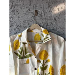 เซ็ตชุดนอนผ้าฝ้าย100% ชุดนอนยาวพิมพ์ลายดอกไม้สไตล์อินเดียเนื้อนุ่มใส่สบายสำหรับใส่ในฤดูร้อน - Product Image 4