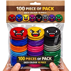 100 Parches Bordados con Expresiones de Enojo Multicolor, para Coser o Planchar en Ropa y Accesorios, 10 Colores - Product Image 1