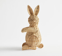 Lapins en osier naturel drôles et mignons idéaux pour vos tables de printemps de Pâques et présentoirs ornement décor de lapin en rotin