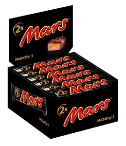 Barras de Chocolate Mars |   Caramelo, Chocolate |   24 Barras Dobles en una Caja (24 x 70g) - Product Image 1