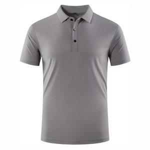 Chemise Homme Manches Courtes 100% Coton Haute Qualité Couleur Unie Personnalisable Broderie Logo Anti-Plis Respirante Vente Directe - Product Image 1
