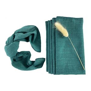 Haute qualité brodé bébé bleu et noir serviettes en lin coton nappe pour mariages bébé douches sexe révéler fêtes - Product Image 1