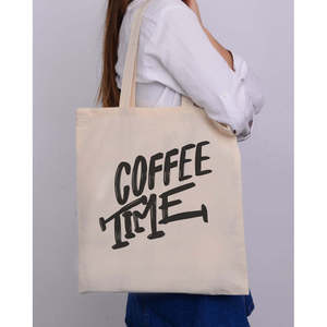 Bolsas de Mano para Cafetería de Color Sólido con Diseño Coffee Time - Product Image 1