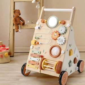 Pithfor <b>Wooden</b> <b>Walker</b> Activity Toy for Toddlers using premium hardwood and eco-friendly colors now sold in bulk at wholesale - Product Image 1