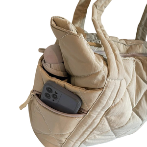 Sac fourre-tout scolaire multi-compartiments, léger, imperméable, en tissu matelassé, fermeture éclair, facile à assortir aux tenues, natation, plage, affaires - Product Image 4