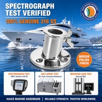 Support de mât de drapeau en acier inoxydable 316 pour montage supérieur, base ronde de 1 pouce (25 mm) pour garde-corps, accessoires de quincaillerie pour yacht et bateau