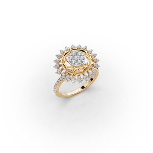 Bague en diamant cultivé en laboratoire CVD Sunburst Cluster - Product Image 4