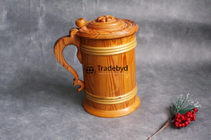 Taza de té artesanal única para coleccionistas, taza de madera, vajilla sostenible de Tradebyd - Product Image 4