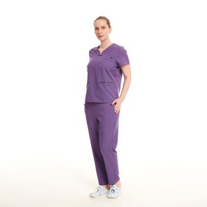 Moda mujer enfermería Jogger Scrubs Top Scrub traje uniformes de hospital uniformes médicos - Product Image 2