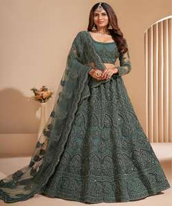 Nouveauté Séquence de broderie en georgette avec pierre Zari Work Lehenga Choli avec Dupatta Prix de gros Vêtement ethnique - Product Image 4