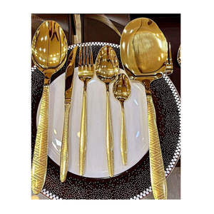 Ensemble de couverts en acier inoxydable plaqué or royal de 6 pièces avec un design écologique de style américain - Product Image 1