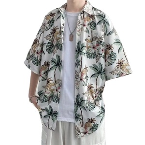 ฤดูร้อนใหม่เปิดลงแฟชั่นเสื้อแขนสั้นชายHigh Streetสบายๆหลวมปุ่มเสื้อสเวตเตอร์ถักY2Kพิมพ์All-Match Tops - Product Image 1