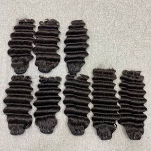 Fournisseur de cheveux vietnamiens naturels raides ondulés profonds pour le corps, cheveux de donneur crus ondulés pour bébé, paquets de cheveux crus bouclés birmans crépus - Product Image 5