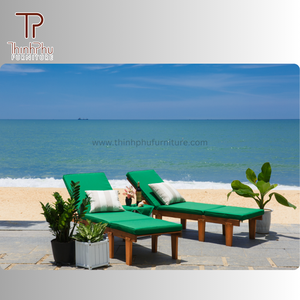 Thinh Phu Chaise longue en bois pliable moderne et écologique pour villas plages jardins piscines cours et hôtels - Product Image 3