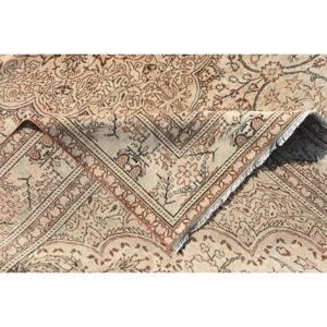 Alfombra de lana clásica Beige marrón de 6,1x9,5 pies, diseño de retales turcos para entrada, sala de estar o dormitorio, respaldo de látex - Product Image 2