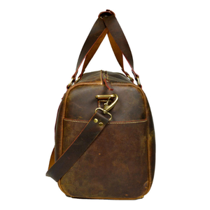 Bolsa de Viaje de Cuero Genuino Hecha a Mano, Estilo Vintage, para Oficina, Fin de Semana, Deporte, Ligera, Impermeable, de Gran Capacidad - Product Image 5