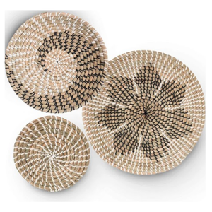 Décoration murale rustique en jonc de mer, assiette ronde tissée à la main pour les maisons modernes - Product Image 5