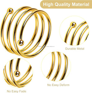Rond de serviette en or brillant élégant de qualité supérieure personnalisé Décoration de table à manger moderne - Product Image 4