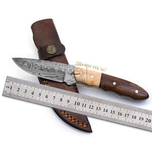 Customizable 192-Layer Damascus Steel Blade Pocket Knife Exotic Rosewood Handmade Hunting <b>Sword</b> Stainless Leather Sheath G10 OEM - Product Image 1