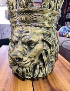 Jardinières en métal en laiton doré gravé, jardinières décoratives nordiques, boîte à plantes, pot à plantes tête de lion pour la décoration intérieure du sol - Product Image 3