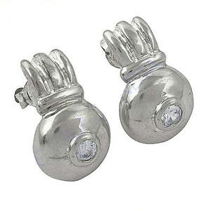 Pendientes de Plata Modernos para Mujer con Circonita Cúbica Transparente Corte Princesa, Joyería de Oro Blanco y Dorado para Compromiso, Piedra Principal Circonita - Product Image 1