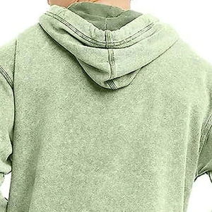 Wholesale Custom Heavy Weight Fleece Acid <b>Washed</b> Pullover Hoodie for Men Winter Wear Digital Printed Embroidered Logo - Product Image 5