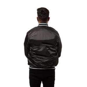 Chaqueta universitaria de tela de satén informal a precio de venta al por mayor hecha de tela de satén de primera calidad - Product Image 4