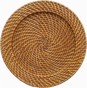 Napperon en rotin durable et écologique encastré/plateau de chargeur/décoration de Wal pour mariage/table à manger couleur foncée - Product Image 3