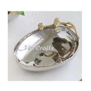 Juego de dos cuencos decorativos de aluminio y plata para servir chocolates de la mejor calidad a buen precio - Product Image 3