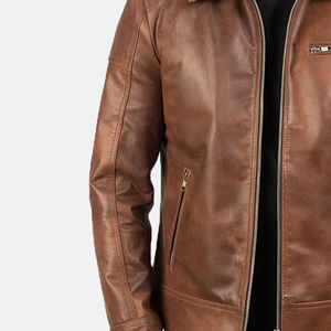 Veste d'hiver de qualité supérieure pour homme Meilleur prix Cuir véritable Coupe-vent Imperméable Teint uni Devant Toutes tailles Vente en ligne disponible - Product Image 3