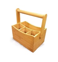 Porta Cubiertos de Madera de Color Marrón Natural, Diseño Moderno, Decorativo para el Hogar y la Cocina, Precio Económico, Venta al Por Mayor