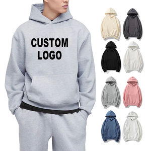 OEM Sweats à capuche en coton épais 200-500gsm pour hommes Pull surdimensionné avec impression numérique à motifs solides pour l'hiver - Product Image 3