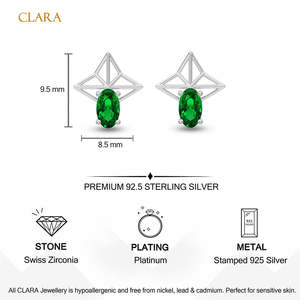 NOVAMART Fine Tosca <b>Silver</b> <b>Stud</b> <b>Earrings</b> with Geometric & Star Pattern Vintage Trendy Style for Wedding Engagement or Anniversar - Product Image 5
