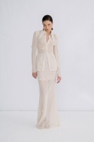 Chemises et chemisiers pour femmes de haute qualité taille S M L en stock Mira dentelle à manches longues Blouse femme vêtements blanc Vietnam usine