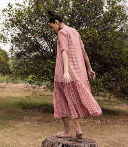 Vestidos Maxi Casuales Estampados para Mujer, de Manga Corta, Estilo Informal, con Cuello en V y Volantes - Product Image 4