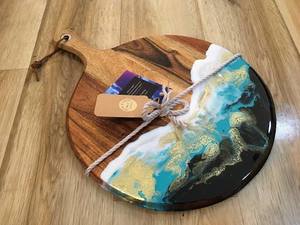 Customisable Acacia Wood Cutting Board & Resin Wooden Chopping <b>Block</b> for Home Kitchen Use - Product Image 2