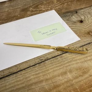 Ouvre-lettres en laiton gaufré AK en laiton en finition polonaise ouvre-lettre de haute qualité pour article de vaisselle/décor de bureau - Product Image 5