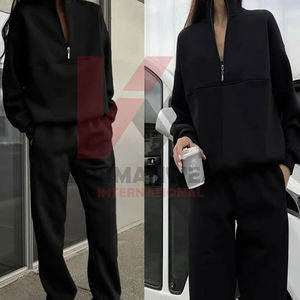Trajes de marketing para mujer, chándales de Otoño Invierno, sudadera gruesa y versátil de manga larga, pantalones largos, conjunto de dos piezas, última moda - Product Image 1