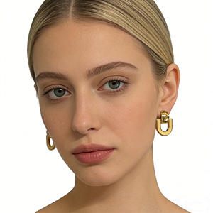 Pendientes de Acero Inoxidable para Mujer, Chapados en Oro de 18K, Estilo Vintage, Joyería Elegante en Color Oro y Plata para Aniversario - Product Image 3