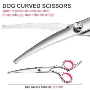 Juego de Tijeras de Peluquería Canina, Tijeras Veterinarias de Acero Inoxidable, Juego de 3 Tijeras para Cortar el Pelo de Mascotas con Peine - Product Image 3