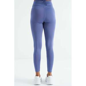 Leggings Femme Tommylife en Tissu Scuba à Taille Haute, Coupe Slim, avec Logo Violet Imprimé - 94627 - NOIR - Product Image 6