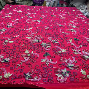 Newest Handmade Heavy Beaded Lace <b>Fabric</b> Fully SequinsLuxury Soft <b>Net</b> Lace Dress for Women - Product Image 1