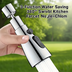 หัวก๊อกน้ำในครัวแบบหมุนได้ 360 องศา 3 ฟังก์ชั่น ประหยัดน้ำ-โครเมียม - Product Image 3