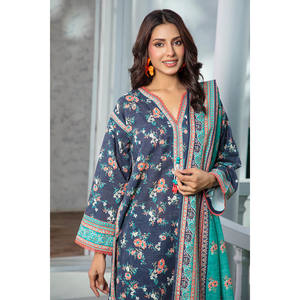 ชุดสัลวาร์ คามีซ ผ้าฝ้ายคัดดาร์ 3 ชิ้น รุ่น WNS-52096 พร้อมผ้าคลุมไหล่ สำหรับงานเทศกาลและชุดประจำชาติ สไตล์ปากีสถาน ชุดอินเดีย - Product Image 4