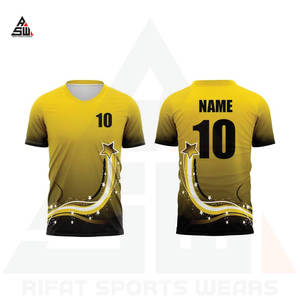 Maillot de football d'entraînement personnalisé unisexe, club, séchage rapide, 100% polyester, col en V, manches courtes, uniforme de football - Product Image 5