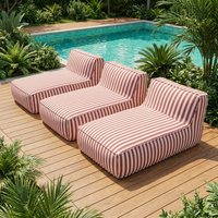 Chaise longue d'extérieur minimaliste DISEN, chaise longue en tissu, chaise longue d'extérieur imperméable, canapé d'extérieur